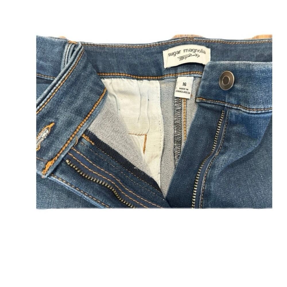 Sugar Magnolia Women's Denim Shorts Hemmed Stretch Medium Wash 4" Inseam Size 16 - Picture 5 of 7